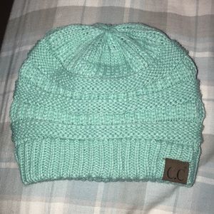 Teal C C knit beanie